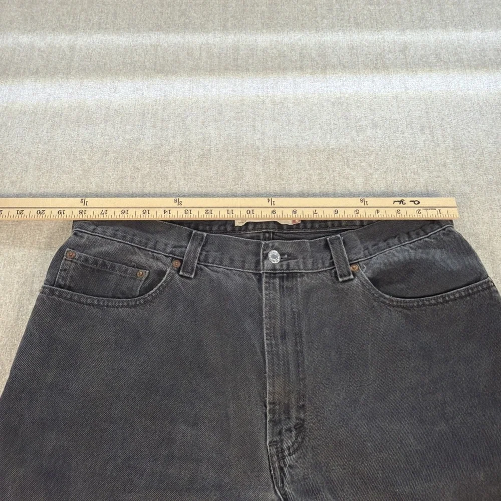 Levis 550 Jeans Mens‎ 38x30 Black Relaxed Fit Denim Distressed Modern Black wing